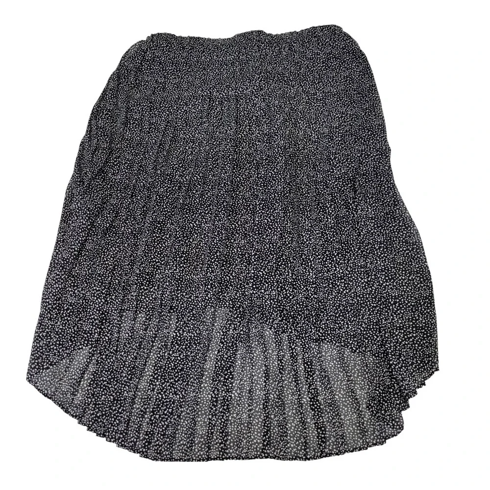 Michael Kors Black White‎ Polka Dot Pleated High Low Skirt XS Flowy Chic Trendy